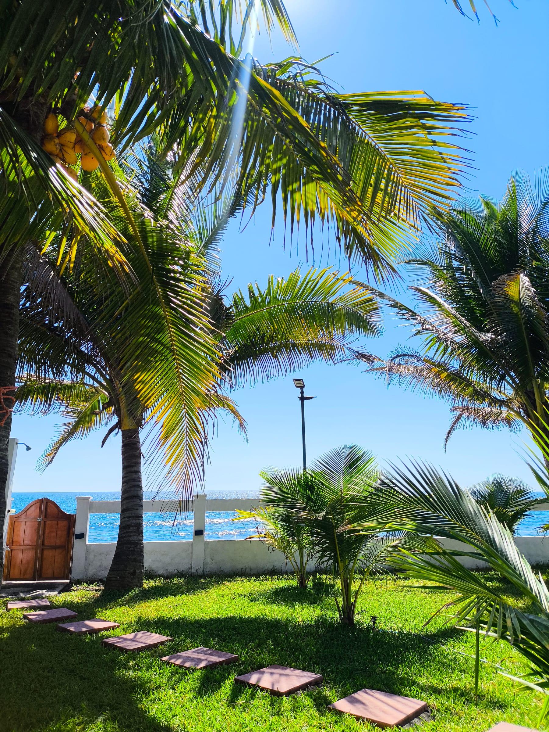 Jardín con salida a la playa